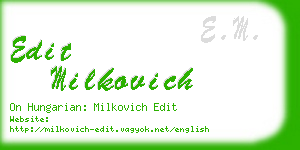 edit milkovich business card